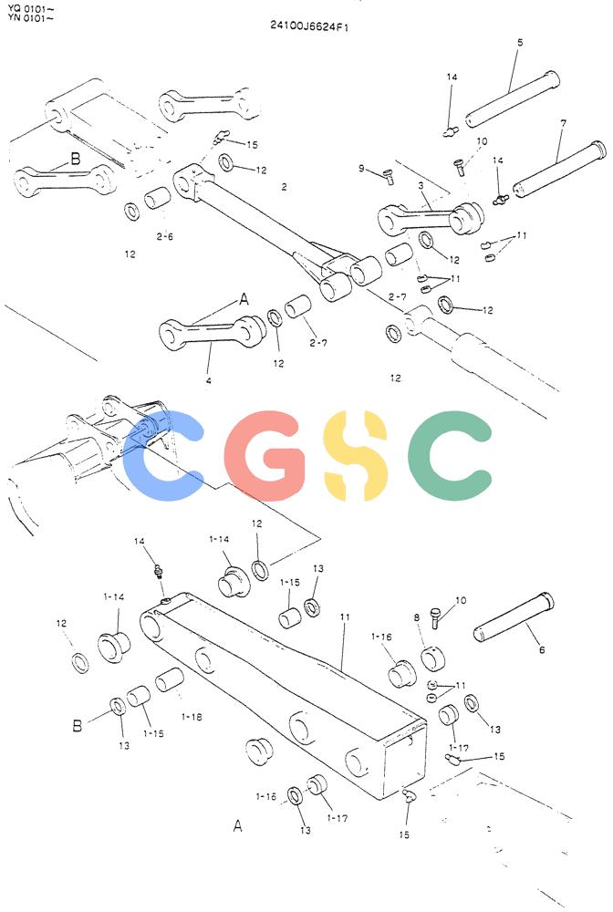 神钢零件查询(K907LC) - MARK II EXCAVATOR BTW YQ0101 - YQ0564 (1/87-12/03) (09-005) - ARM ASSY, EXTENSION Kobelco