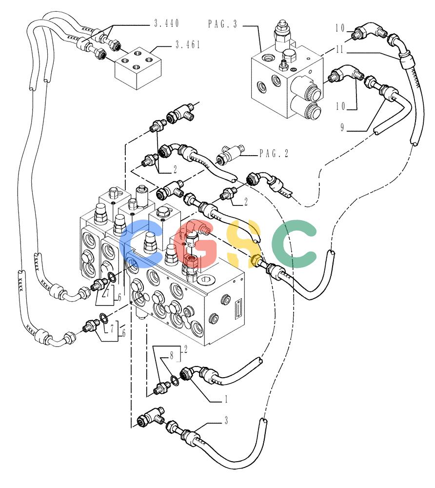 纽荷兰零件查询(D150) - CRAWLER DOZER (1/05-) (3.434[06]) - HYDRAULIC SYSTEM PIPING New Holland Constructuion