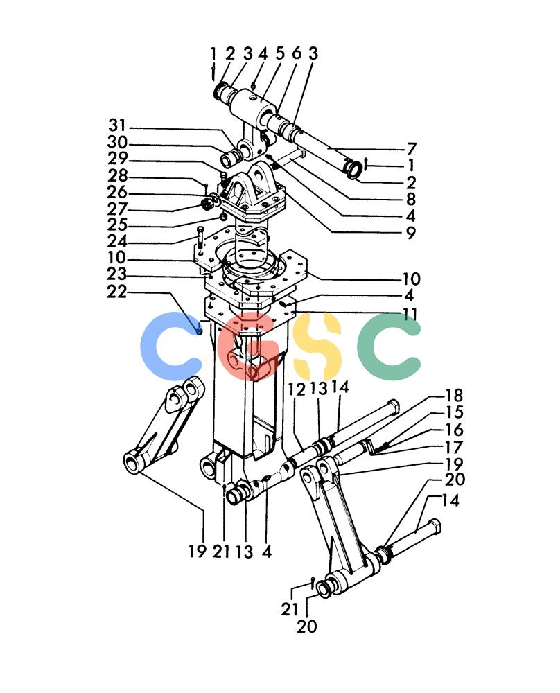纽荷兰零件查询(H48) - RICHIER EXCAVATOR (1/74-12/84) (11B02) - CLAMSHELL BUCKET MECHANISM New Holland Constructuion