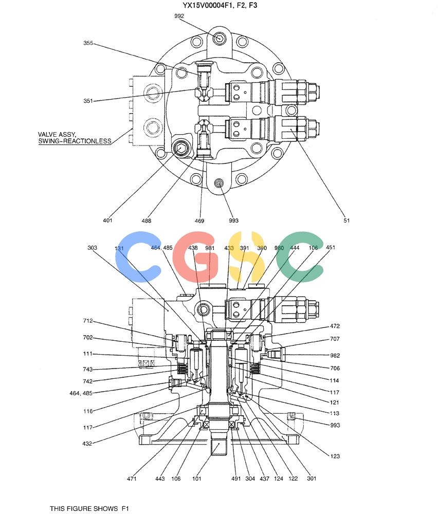 神钢零件查询(ED150-1E) - BLADE RUNNER EXCAVATOR/DOZER ASN YL05-00555 (11/03-12/04) (09-044[01]) - MOTOR ASSY (SWING) Kobelco
