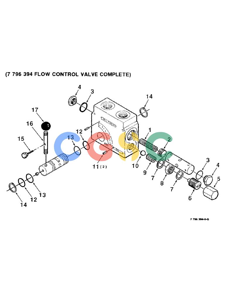 凯斯零件查询(8530) - CASE IH RECTANGULAR BALER (1/88-12/99) (9-44) - HYDRAULIC FLOW CONTROL VALVE ASSEMBLY, (7796394 FLOW CONTROL VALVE COMPLETE) Case Agriculture