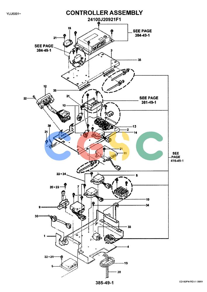 神钢零件查询(ED180) - BLADE RUNNER EXCAVATOR/DOZER ASN YLU0001 (1/99-12/01) (05-009) - CONTROLLER ASSEMBLY Kobelco