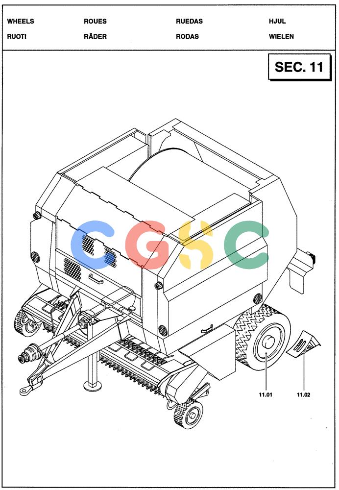 凯斯零件查询(RBX341) - SILAGE PACK ROUND BALER (3/03-12/05) (11.00[01]) - SECTION LIST 11 - WHEELS Case Agriculture