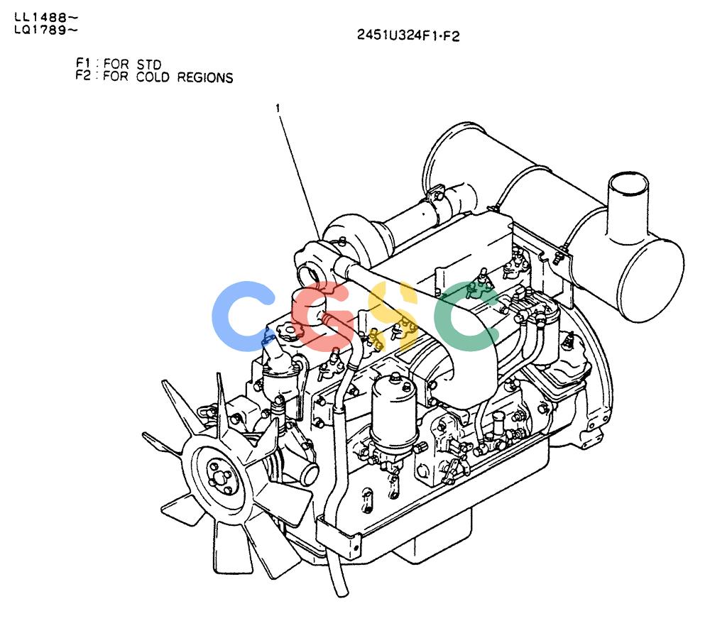 神钢零件查询(K909LC) - MARK II EXCAVATOR ASN LL1488 (1/87-12/03) (05-002 ) - ENGINE ASSY Kobelco