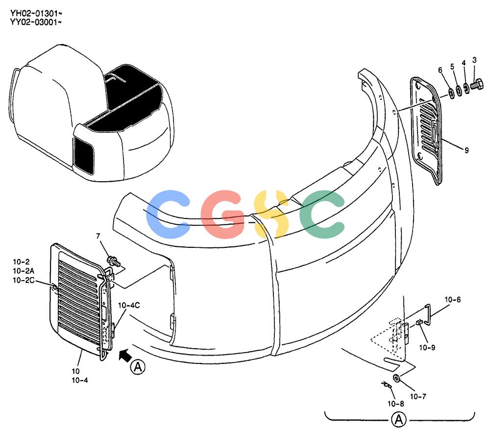 神钢零件查询(ED150) - BLADE RUNNER EXCAVATOR/DOZER BTW YL04-00501 - YL04-00554 (4/03-10/03) (01-045) - GUARD INSTAL (COUNTERWEIGHT) Kobelco