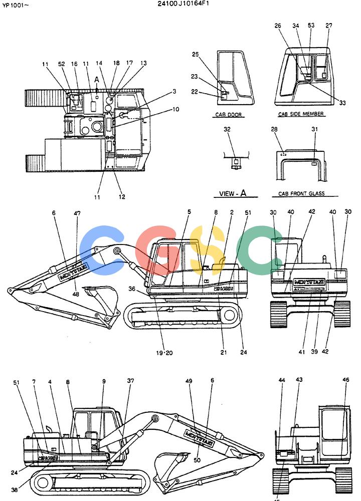神钢零件查询(MD140BLC) - EXCAVATOR BTW YP1001 - YP1281 (1/80-12/06) (10-001) - LABEL, NAME-PLATE Kobelco