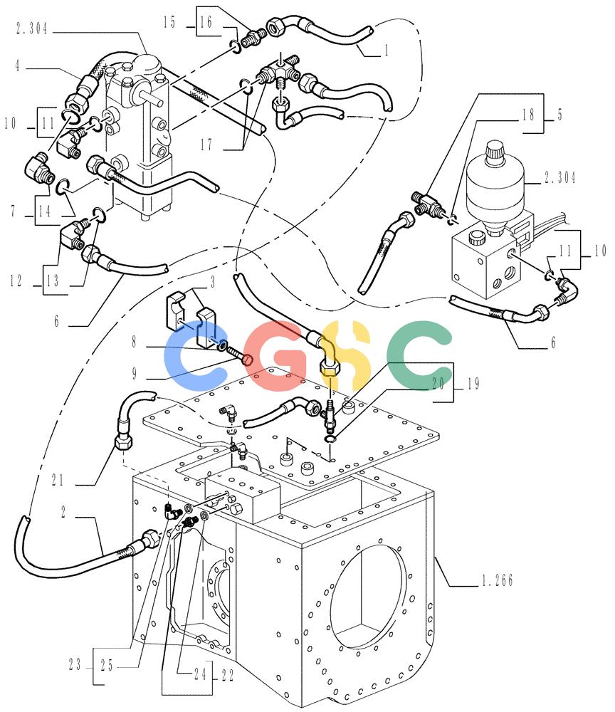 纽荷兰零件查询(DC150LT) - CRAWLER DOZER (6/00-) (2.319[02]) - STEERING CONNECTING PIPING New Holland Constructuion