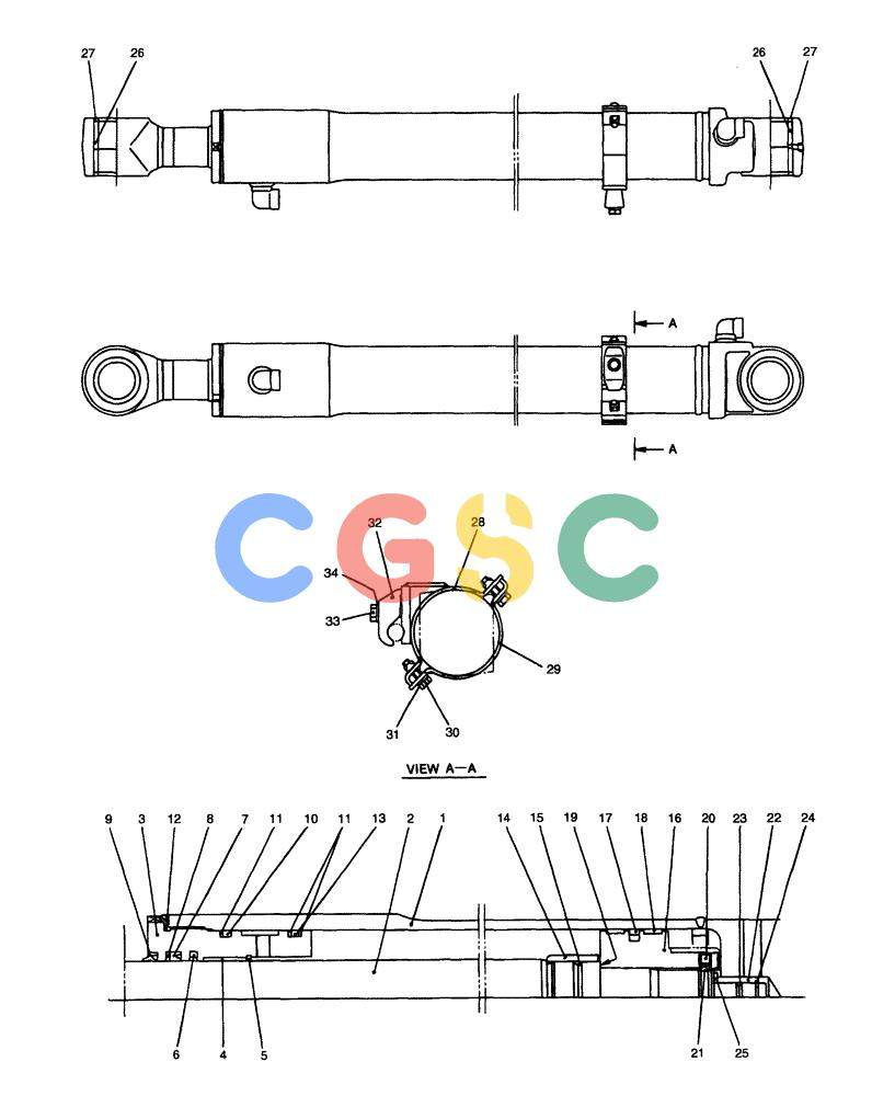 纽荷兰零件查询(E70) - MIDI CRAWLER EXCAVATOR (NA) (1/06-) (134) - CYLINDER ASSEMBLY, ARM New Holland Constructuion