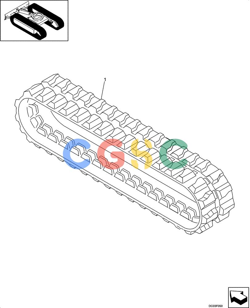 纽荷兰零件查询(E15) - COMPACT CRAWLER EXCAVATOR (N.A.) (1/06-) (05-03[00]) - TRACK, RUBBER New Holland Constructuion