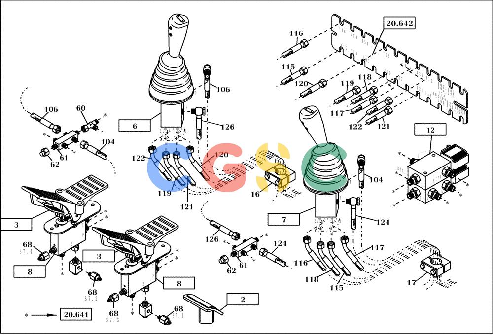 纽荷兰零件查询(EC270) - CRAWLER EXCAVATOR (7/00-) (20.610[002]) - HYDRAULIC SYSTEM SERVO CONTROL (S/N 727002-727022) New Holland Constructuion