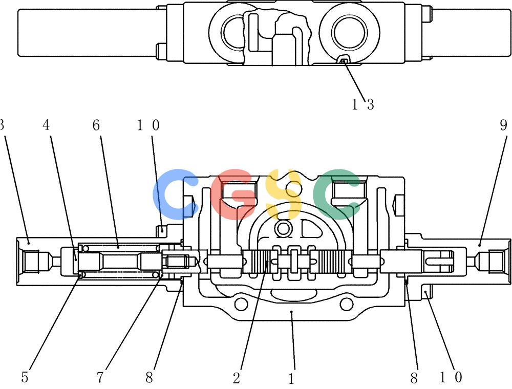 神钢零件查询(200-8) - EXCAVATOR S/N YN11-45001 - (1/06-12/09) (HC121-01-1) - SECTION ASSY, SPOOL Kobelco