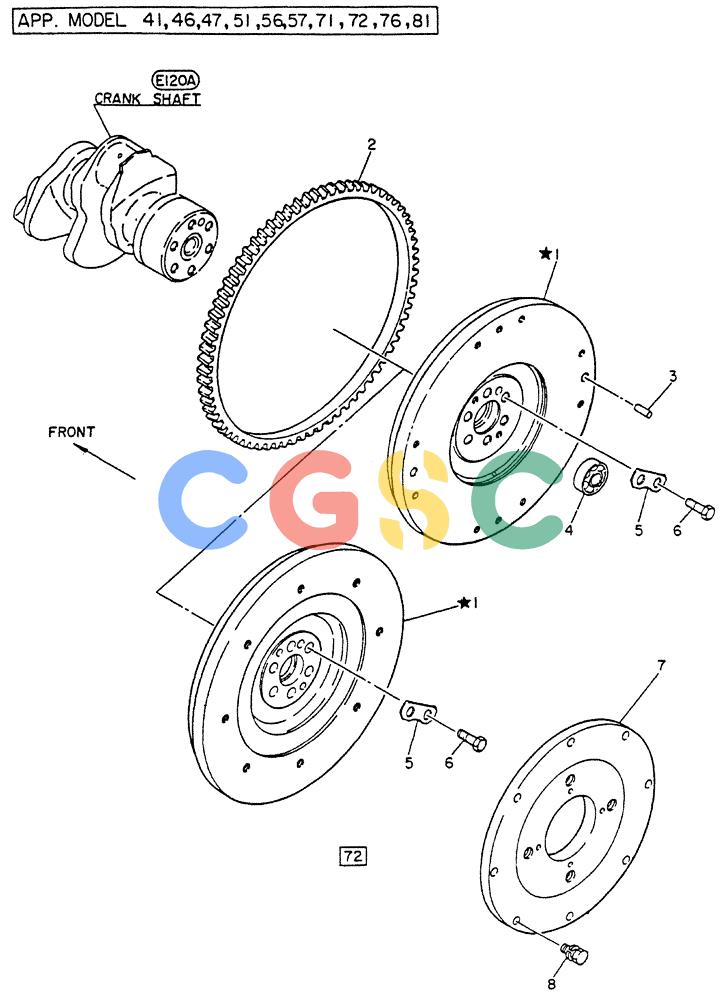 神钢零件查询(FD6T04) - NISSAN DIESEL ENGINE - LK500 (1/06-12/06) (02-004) - FLYWHEEL Kobelco