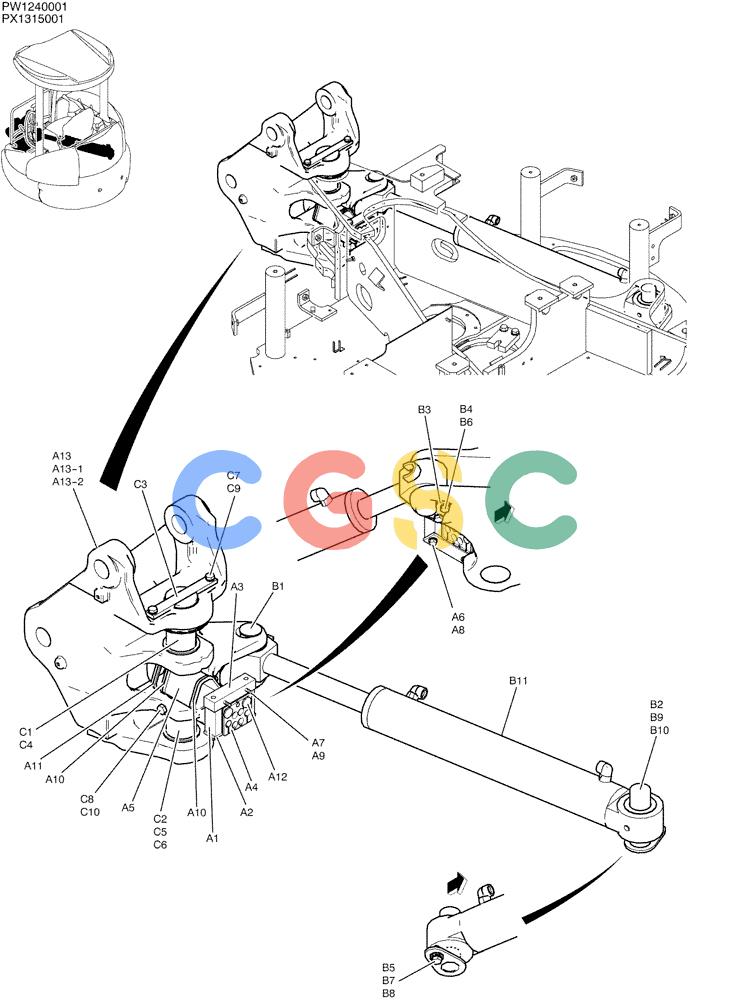 纽荷兰零件查询(E35SR) - COMPACT CRAWLER EXCAVATOR ASN PX13-15001 (N6TN61732) (NA) (1/06-) (01-002) - BRACKET ASSY, SWING New Holland Constructuion