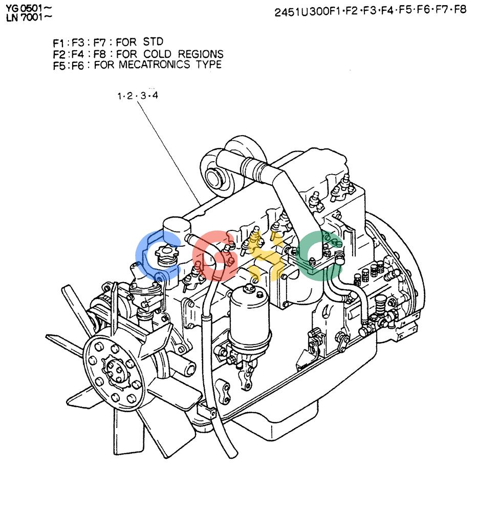 神钢零件查询(K907DLC) - EXCAVATOR ASN YG0501 (1/86-12/03) (05-004) - ENGINE ASSY Kobelco