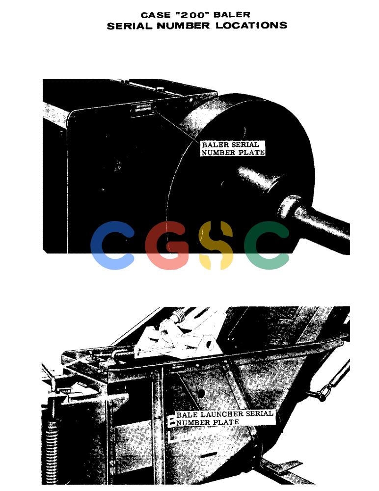 凯斯零件查询(200) - CASE TWINE TIE RECTANGULAR BALER (1/60-12/64) (03) - SERIAL NUMBER LOCATIONS Case Agriculture