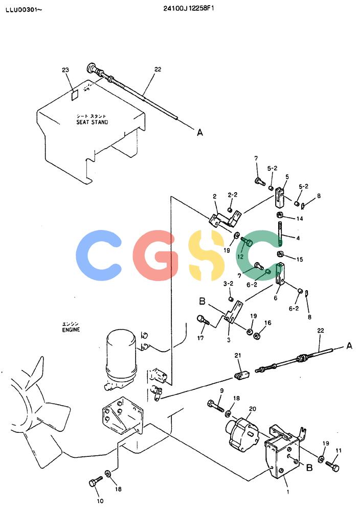 神钢零件查询(MD240C) - EXCAVATOR BTW LLU0301 - LLU0600 (1/80-12/06) (05-006) - CONTROL ASSY, ENGINE - 24100J12258F1 Kobelco