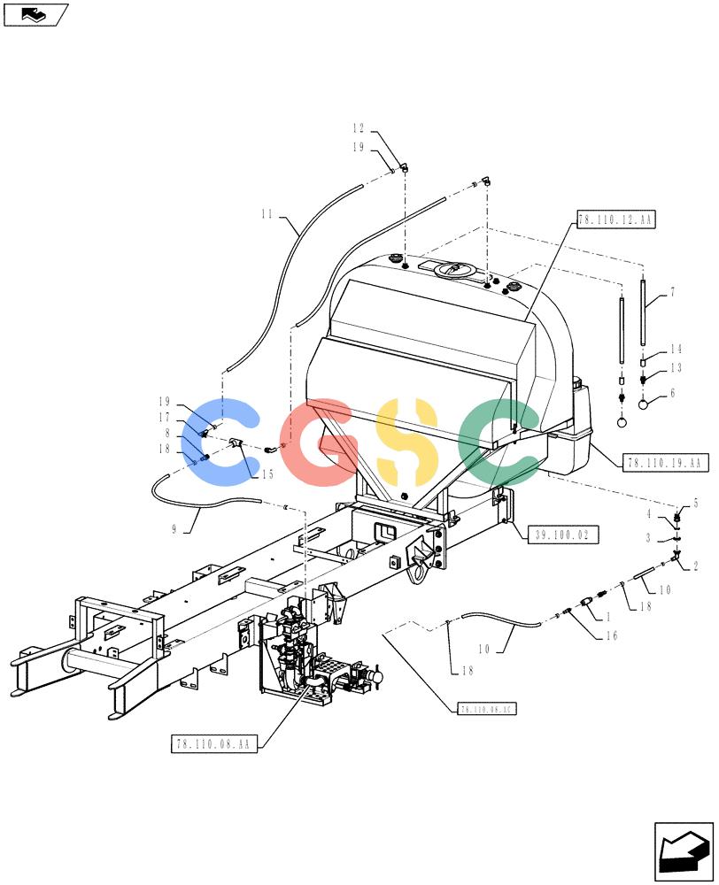 凯斯零件查询(810) - FLEX-AIR APPLICATOR - 2012 (2/12-) (78.110.19.AB) - PRODUCT TANK RINSE, WET BOOM OPTION Case Agriculture