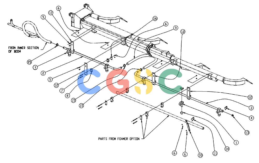 凯斯零件查询(438) - FLEX-AIR APPLICATOR - 2003 (3/03-10/03) (11-003) - BOOM PLUMBING, 2.5”, LH, OUTER, 60’ Case Agriculture