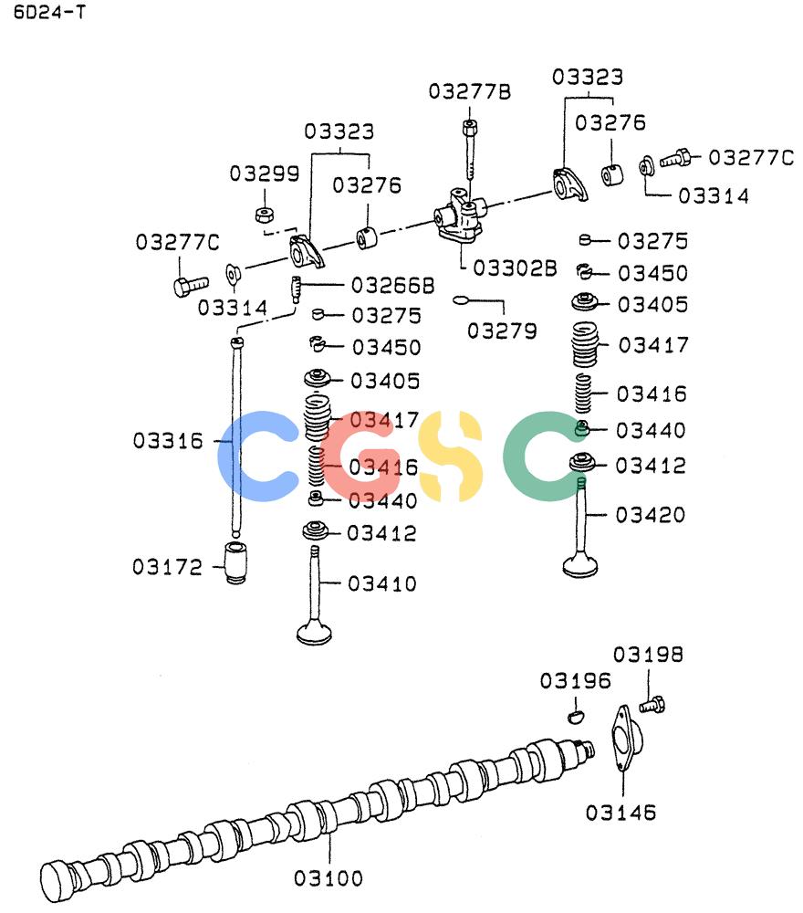 神钢零件查询(6D22-TC) - MITSUBISHI DIESL ENGINE - SK EXCAVATORS (1/06-12/06) (01-012[02]) - CAMSHAFT & VALVE Kobelco