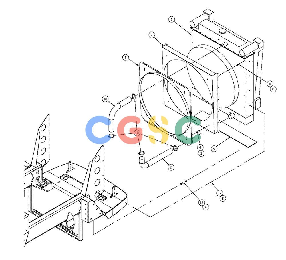 凯斯零件查询(4375) - TITAN FLOATER (5/98-8/99) (02-008[01]) - RADIATOR GROUP, RADIATOR ASSEMBLY, WITH OIL COOLER Case Agriculture