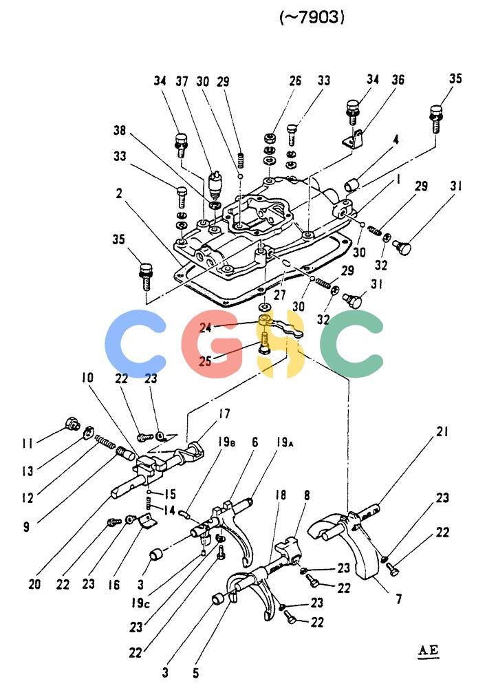 神钢零件查询(65R5P) - MITSUBISHI DIESEL ENGINE - LK300A WHEEL LOADER (1/06-12/06) (14-011) - TRANSMISSION GEAR SHIFTER LOWER (-7903) Kobelco