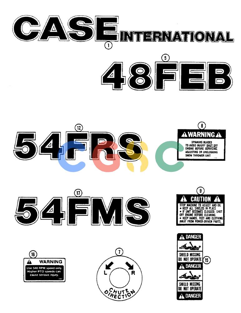 凯斯零件查询(48FEB) - CASE IH SNOW THROWER (1/86-12/91) (56) - DECALS Case Agriculture