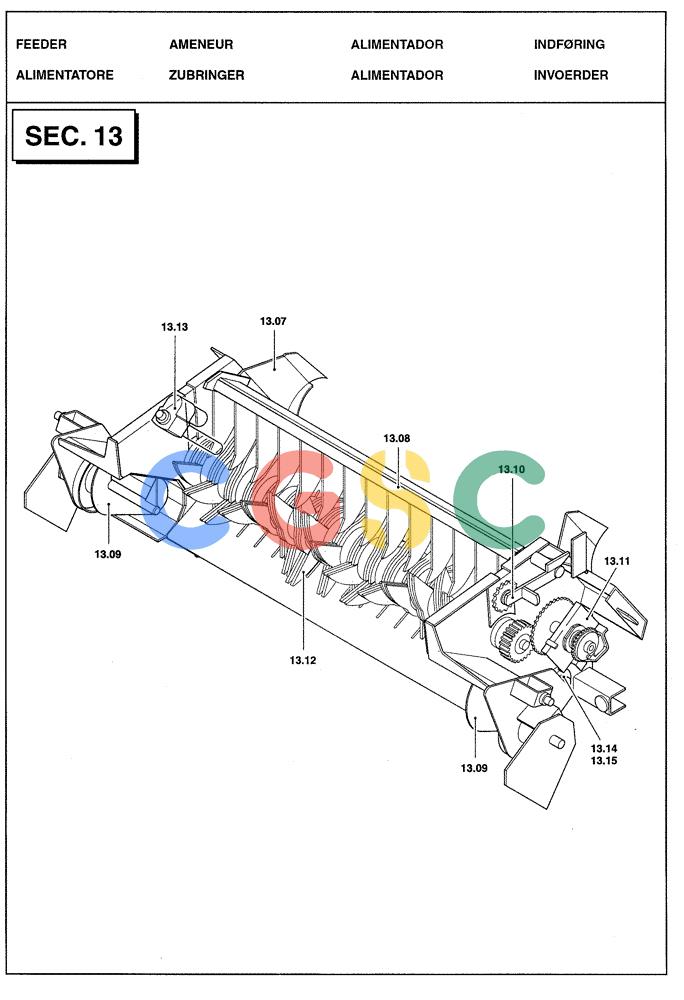凯斯零件查询(RBX341) - SILAGE PACK ROUND BALER (3/03-12/05) (13.00A[01]) - SECTION LIST 13 - FEEDER Case Agriculture