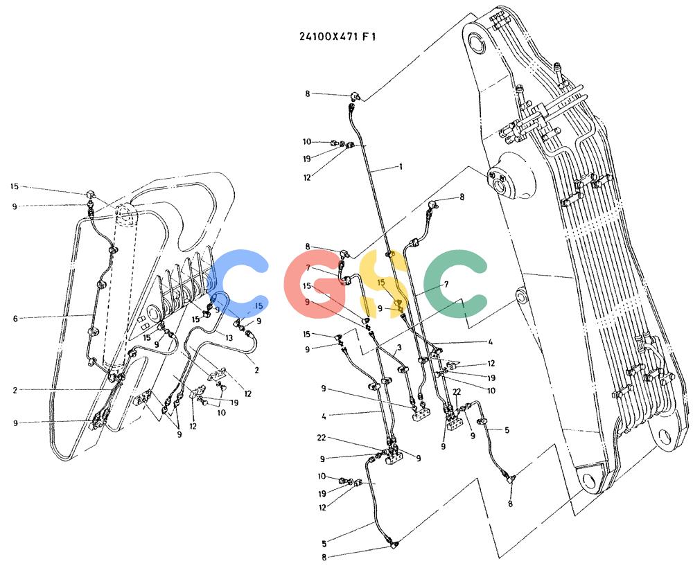 神钢零件查询(K935) - EXCAVATOR BTW L70106 - L70166, LU0067 (1/76-12/03) (04-012) - LUB ASSY, P/N 24100X471F1 Kobelco
