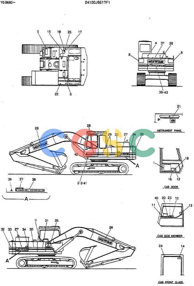 神钢零件查询(MD180LC) - EXCAVATOR ASN YG0647 (1/80-12/06) (10-002) - LABEL, NAME AND PLATE Kobelco