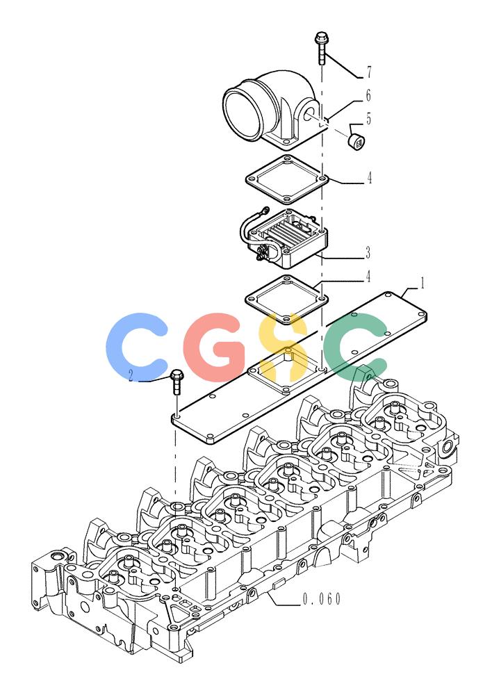 纽荷兰零件查询(E215B) - CRAWLER EXCAVATOR - TIER 3 (NA) - ASN N7DA21001 (1/07-) (9.009[00]) - INTAKE MANIFOLD INSTALLATION New Holland Constructuion