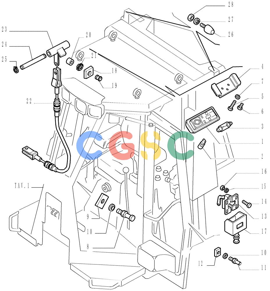 纽荷兰零件查询(DC150LT) - CRAWLER DOZER (6/00-) (5.652[23]) - ROPS CAB - COMPONENTS New Holland Constructuion