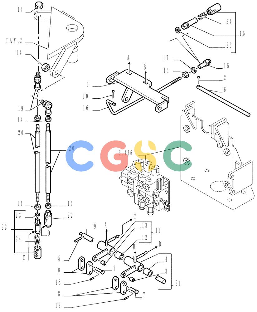 纽荷兰零件查询(DC150LT) - CRAWLER DOZER (6/00-) (3.437[01]) - CONTROL VALVE LINKAGE New Holland Constructuion