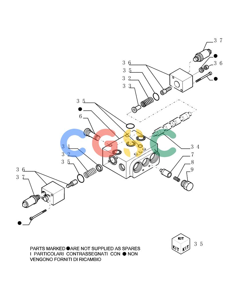 纽荷兰零件查询(D150) - CRAWLER DOZER (1/05-) (3.436[05]) - EQUIPMENT CONTROL VALVE - VERSION (01-02-03) - COMPONENTS New Holland Constructuion