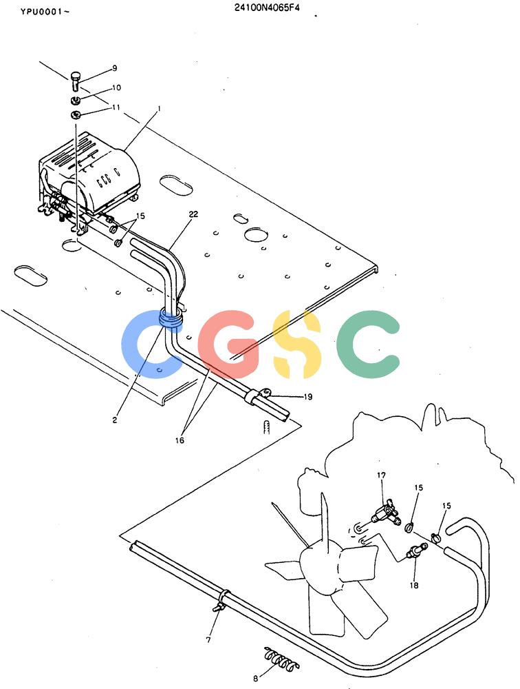 神钢零件查询(MD140BLC) - EXCAVATOR BTW YPU0001 - YPU0300 (1/80-12/06) (05-011) - HEATER ASSY Kobelco