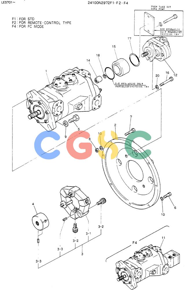 神钢零件查询(K903C) - EXCAVATOR ASN LE5701 (1/87-12/03) (04-004) - PUMP ASSY, CONNECT Kobelco