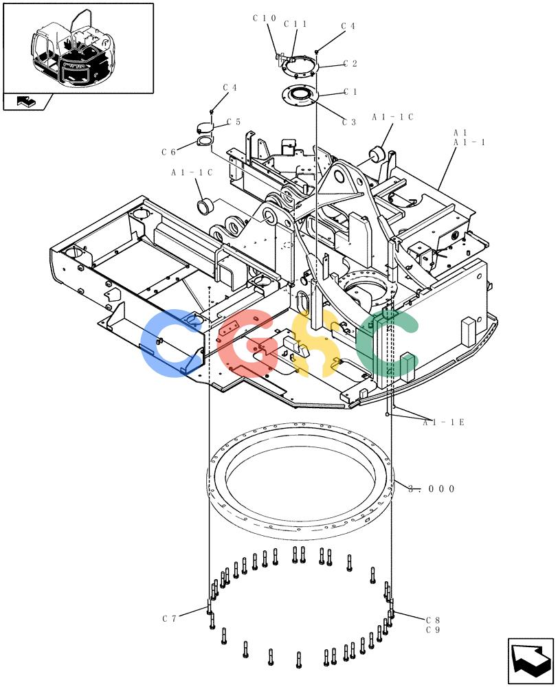 纽荷兰零件查询(E235BSR) - CRAWLER EXCAVATOR (5/07-) (1.000[01]) - UPPER FRAME New Holland Constructuion