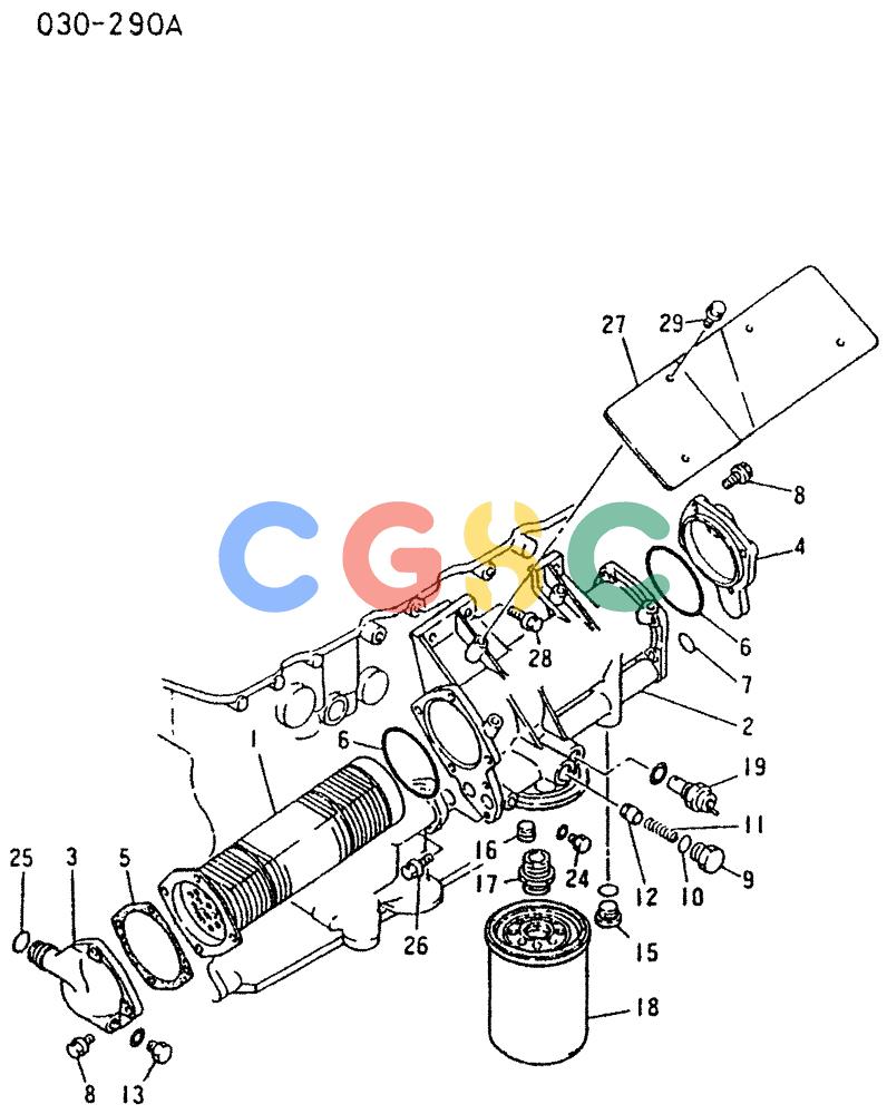 神钢零件查询(K907LC) - MARK II EXCAVATOR BTW YQ0101 - YQ0564 (1/87-12/03) (13-010) - OIL COOLER Kobelco