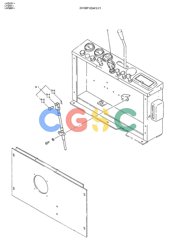 神钢零件查询(K904DL) - EXCAVATOR ASN LX1201 (1/84-12/03) (10-001) - REWORK INST PANEL ASSY Kobelco