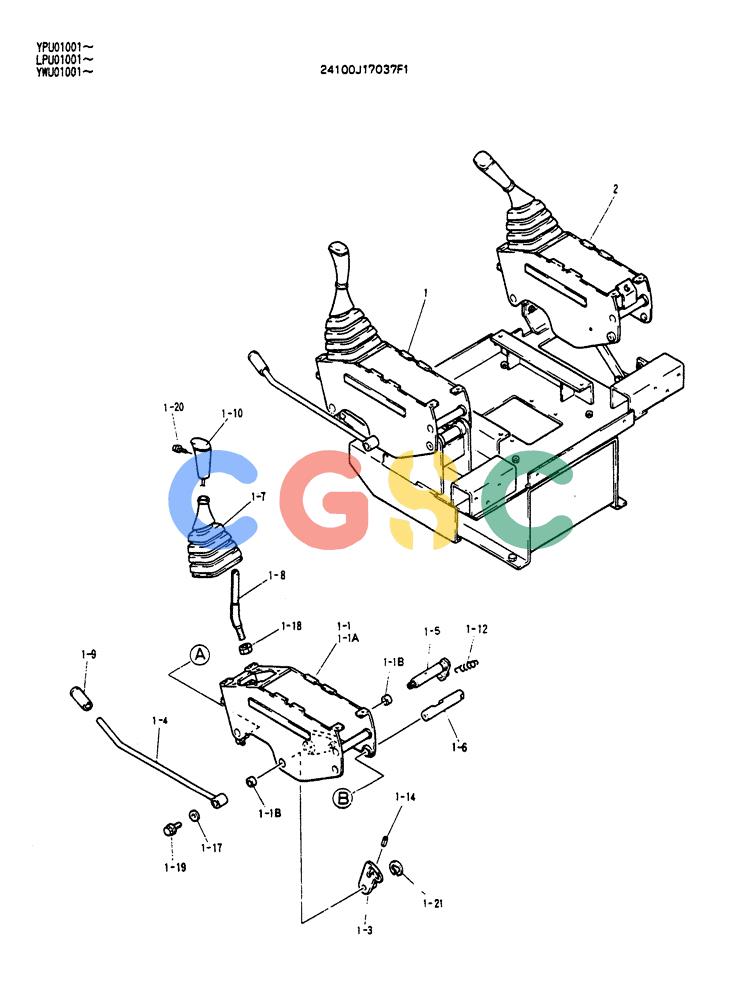 神钢零件查询(SK130LC) - EXCAVATOR BTW YPU1001 - YPU2000 (1/98-12/98) (03-003[01]) - CONTROL BOX ASSEMBLY Kobelco