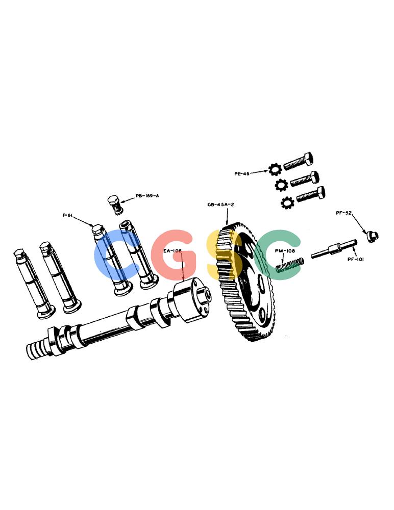 凯斯零件查询(130) - CASE TWINE TIE RECTANGULAR BALER (1/55-12/72) (46) - CAMSHAFT AND VALVE TAPPETS Case Agriculture