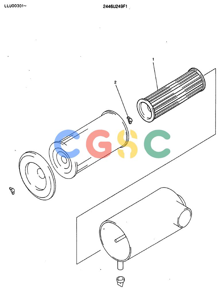 神钢零件查询(MD240C) - EXCAVATOR BTW LLU0301 - LLU0600 (1/80-12/06) (09-003) - REWORK AIR CLEANER - 2446U249F1 Kobelco