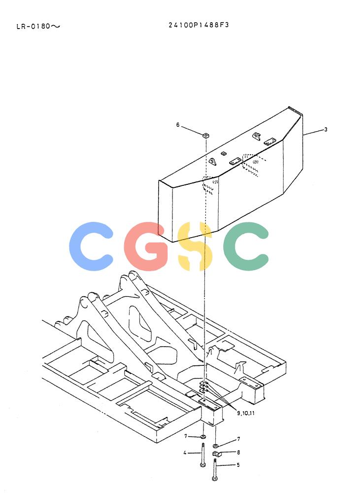 神钢零件查询(K914) - EXCAVATOR ASN LR-0143 (1/79-12/03) (01-007) - COUNTER-WEIGHT ASSY P/N 24100P1488F3 Kobelco