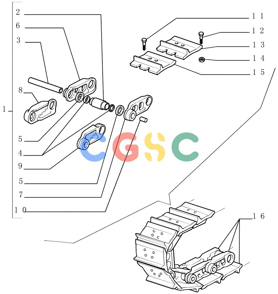 纽荷兰零件查询(DC180.B) - CRAWLER DOZER TIER 2 (3/03-) (9.349[03]) - SALT CHAIN - SHOES (L=610 MM) XLT - OPTIONAL CODE 784255031 - VERSION (02) New Holland Constructuion