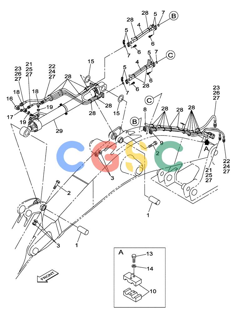 纽荷兰零件查询(E805) - CRAWLER EXCAVATOR TIER 3 (7/06-) (08-018-00[01]) - HYDRAULIC CIRCUIT - DIPPER CYLINDER - BOOM (7.25 M) - (WITH VALVE, PRESSURE RELIEF) New Holland Constructuion