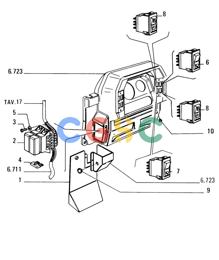 纽荷兰零件查询(FD175) - CRAWLER DOZER (N.A. VERSION)(S/N 061640 & AFTER) (1/93-) (5.652[02]) - ROPS CAB - DASHBOARD New Holland Constructuion