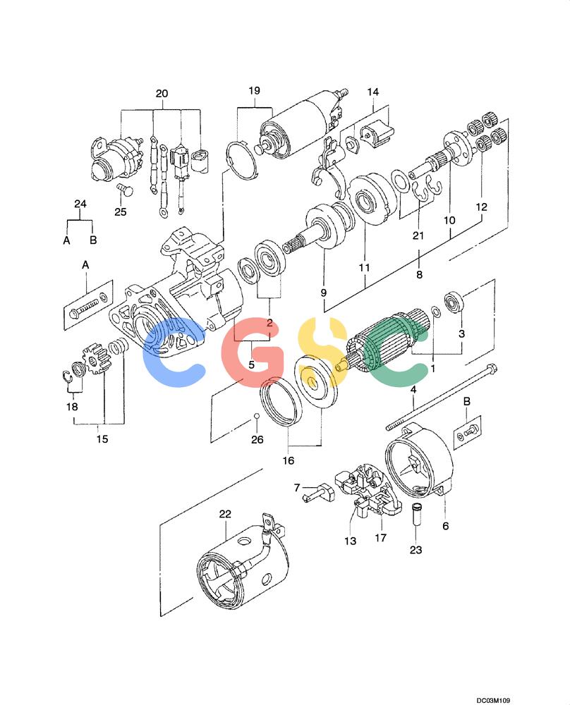 纽荷兰零件查询(EH160) - CRAWLER EXCAVATOR (9/03-) (04 -02[00]) - STARTER MOTOR New Holland Constructuion
