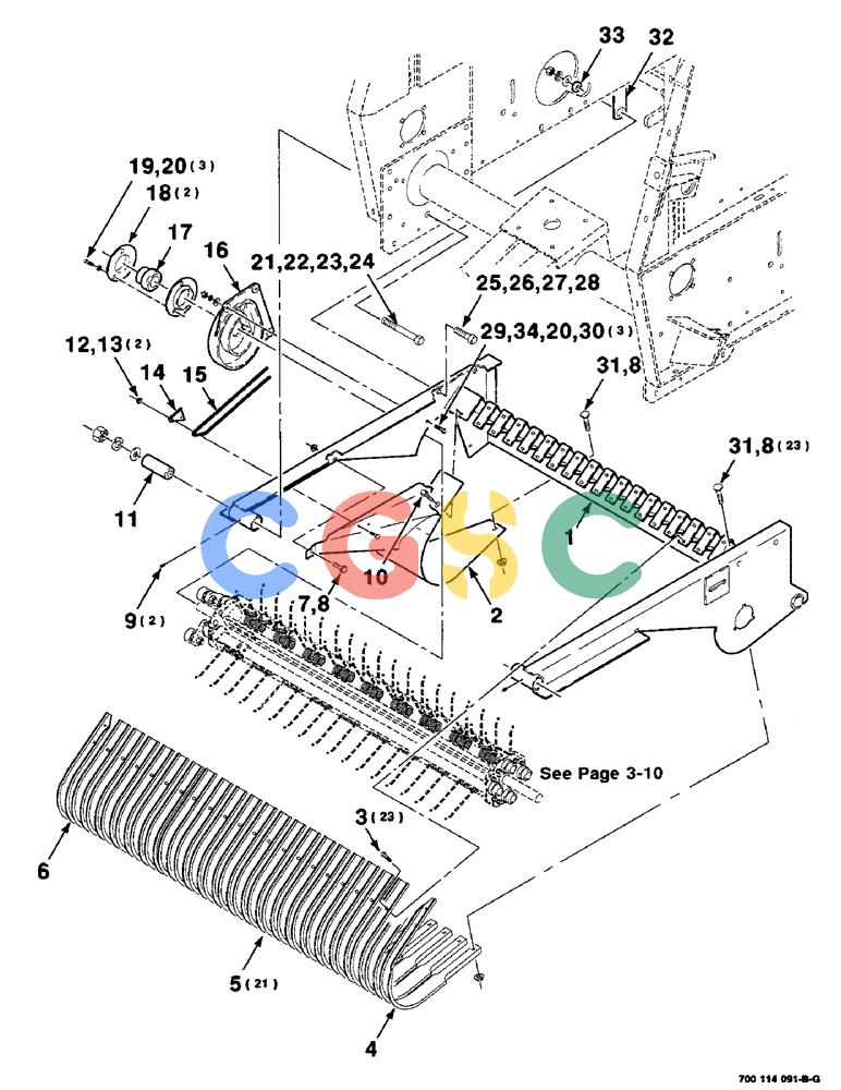 凯斯零件查询(8465T) - CASE IH ROUND BALER W/TRACTOR HYDRAULICS (1/91-12/97) (3-06) - PICKUP, WRAPPERS AND CAM ASSEMBLY, SERIAL NUMBER CFH0074012 AND LATER Case Agriculture