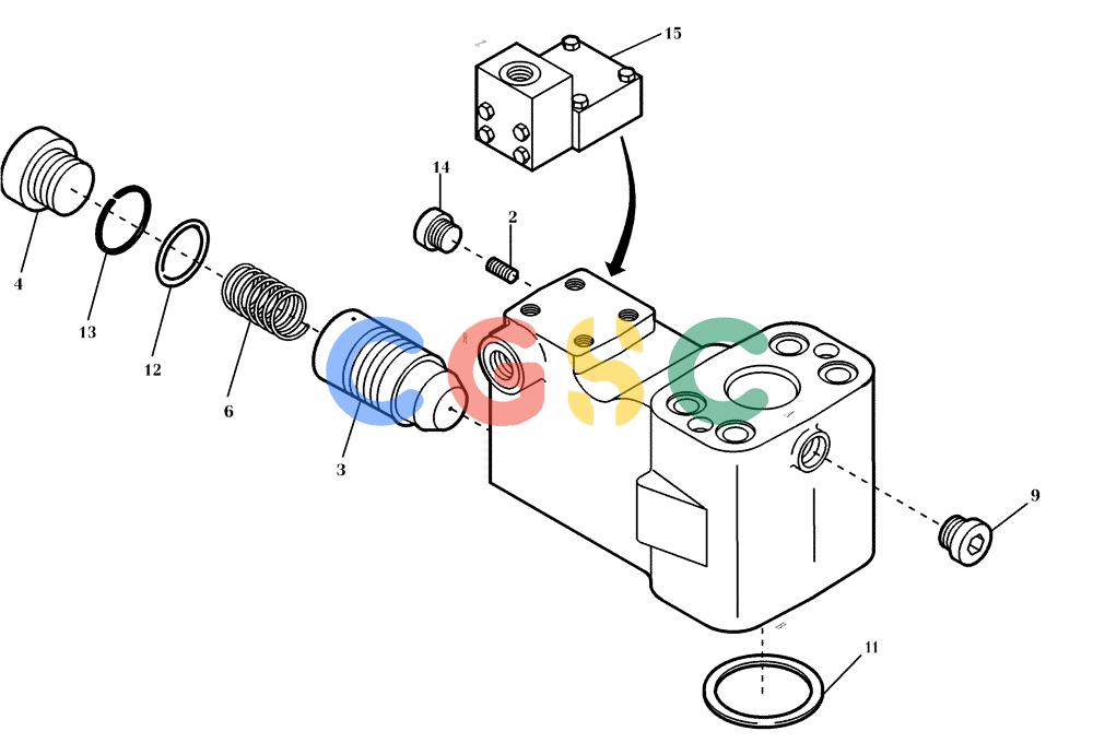 纽荷兰零件查询(EC350) - CRAWLER EXCAVATOR (2/00-) (23.122[001]) - BLOCKING VALVE (S/N 735017-UP) New Holland Constructuion