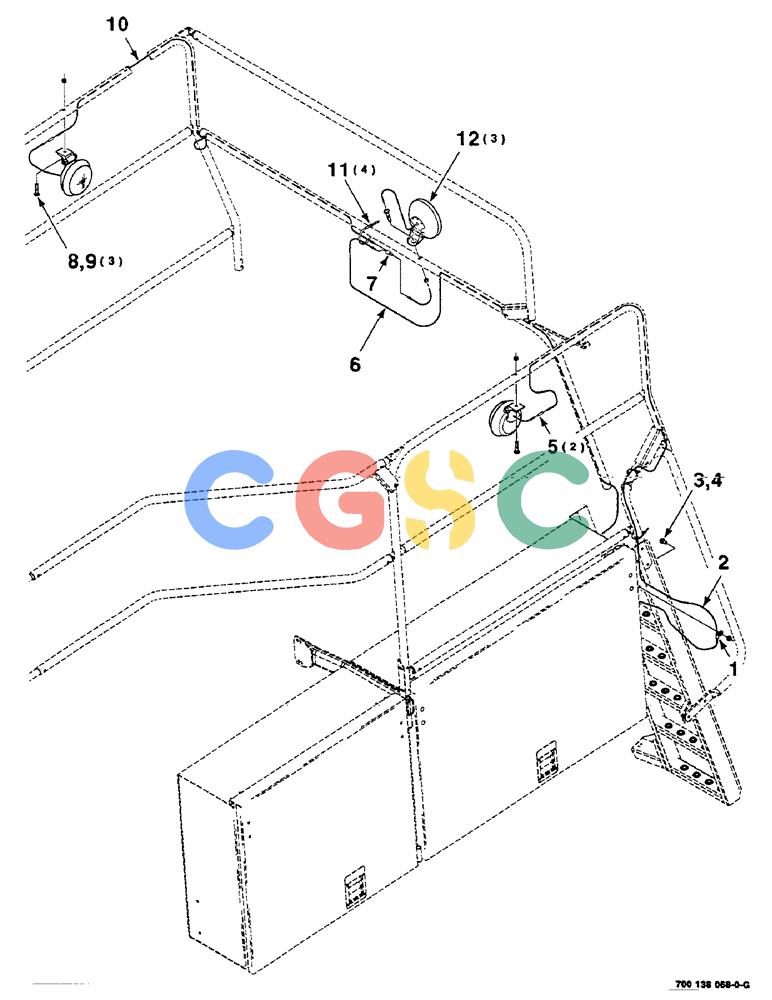 凯斯零件查询(8585) - CASE IH LARGE (3 X 4) RECTANGLER BALER (1/98-12/00) (4-08) - WORKING LIGHT ASSEMBLY Case Agriculture