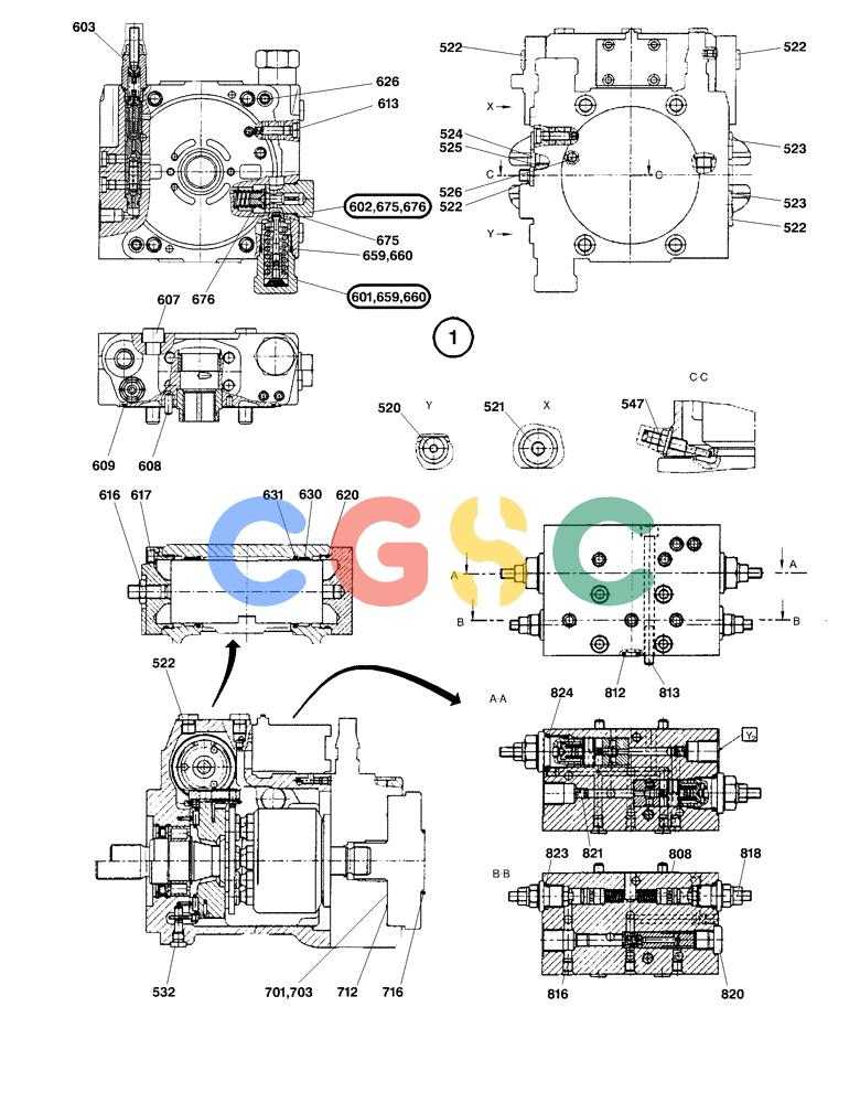 纽荷兰零件查询(EC160) - CRAWLER EXCAVATOR (4/99-) (22.030[001]) - SWING PUMP (S/N 716001-716020) New Holland Constructuion